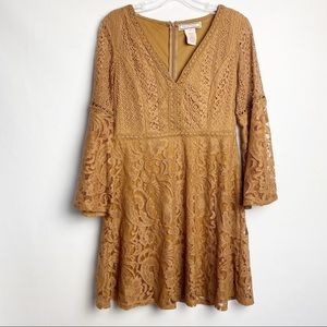 Flying Tomato Lace Bell Sleeve Dress